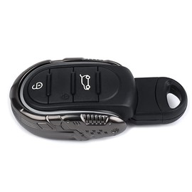 MANG JIANG Key Fob Cover Shell Car Accessories Metal Chrome U-shaped Key Case for Mini Cooper 3rd Gen F54 F55 F56 F57 F60, Mechanical Design Gun Color, Medium