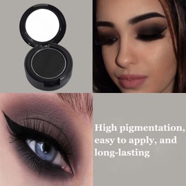 Matte Black Single Eyeshadow - Pressed Fine Powder for High Pigment, Long-lasting Day & Night Eye Makeup