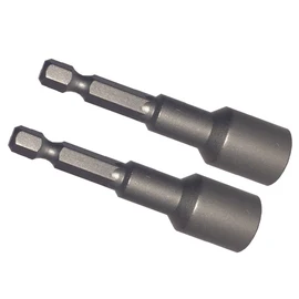 11mm Bi-Hex Nut Driver (Pack of 2) 65mm Long with 1/4" Hexagon Drive Suitable for Cladding and Roofing