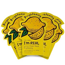 TONYMOLY Im Real Mascarilla Facial de Limn 5 Pzs Iluminadora y Revitalizante Coreana