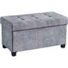 Ornavo Home 30 Inch Folding Storage Ottoman with Storage Bench,