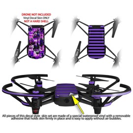 Skin Decal Wrap 2 Pack for DJI Ryze Tello Drone Purple Graffiti Drone NOT Included
