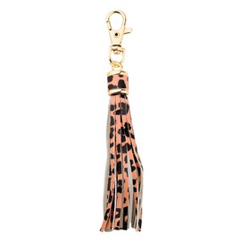 Leather Tassel Keychain for Women Vintage Leopard Keychain for Girls Faux Leather Keychain Tassels Leopard Print Accessories for Purse Wallet Bag Charms for Handbags Gold Bag Pendant Keychains