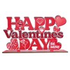 Valentines Day Table Decorations for Home Wood Decor 11.8x6.5inch Red