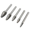 5pcs Carbide Burrs Single Cut Rotary File with 6mm/0.24in Shank