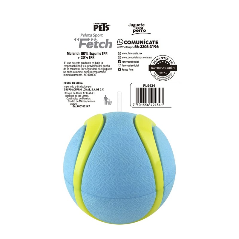 Fancy Pets Pelota Fetch Sport Color Azul para Perro