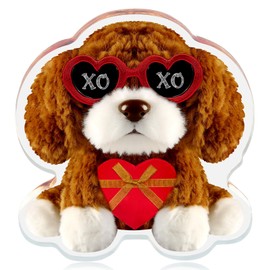 FLYAB Valentine's Day Gifts for Girlfriend - Hugs and kisses Dog Print Cute Gifts for Girlfriend from Boyfriend Birthday Anniversary Christmas Gifts for Wife Home Decoration Paperweight