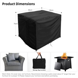 COMLAX FIELD Garden Furniture Covers 90x95x75cm, Outdoor Furniture Covers Waterproof, Large Rectangular Garden Table Cover, Windproof & Dustproof, Anti-UV Patio Furniture Cover