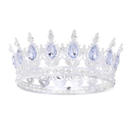 Feltent Silver Crown for Women Crystal Tiara and Queen Crown for Women Wedding Headband for Bride Hair Accessories for Costume Birthday Party Cake Decoration Prom