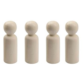MAHAVIMOKSA 50pcs Unfinished Wooden Peg Doll Body Doll People for Kids DIY Art Craft Painting Peg Game Home Party Decor (65mm, Boy)