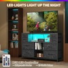 Leadpro TV Stand with LED Lights and Power Outlet, TV