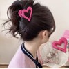 Heart-Shaped Plush Hair Clip, Pink,Easy to Open and Close,heart shaped