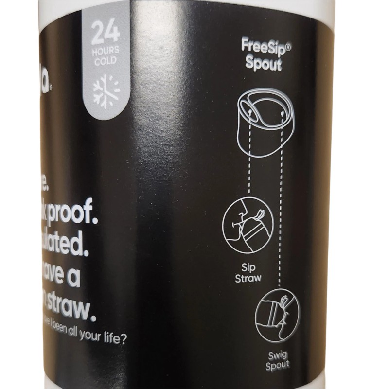 Owala FreeSip Insulated Stainless Steel Water Bottle, 24 oz, white