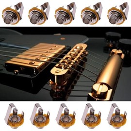 1/4 inch Mono Jack Socket Guitar Input Jack, Female Guitar Input 10pcs Mono Panel Mount Socket with Washer and Nut Solder Type