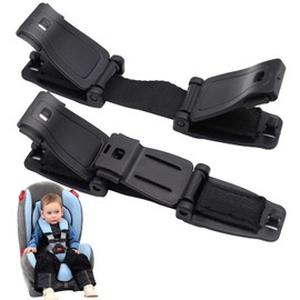 Aohcae Anti Escape Car Seat Strap, 2PCS Car Seat Clip Anti Escape Car Seat Straps Anti Escape Prevent Children and Kids from Taking Their Arms Out of Car Seat High Chairs Strollers (Black)