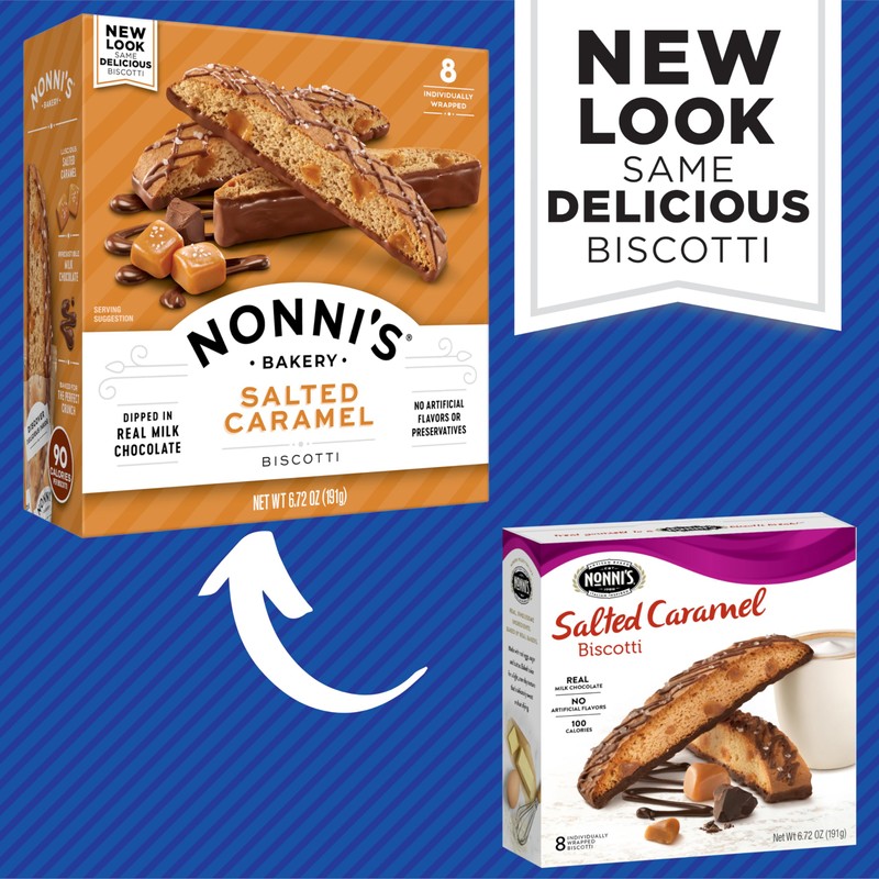 Nonni's Salted Caramel Biscotti Italian Cookies - 3 Boxes -
