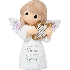 Precious Moments Muscial Angel Figurine | You’re The Music in My Heart Resin Figurine | Angel Gift | Angel Home Decor