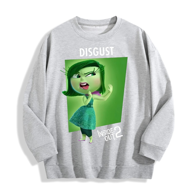 Inside Out 2 Disgust Character Graphic Crewneck Sweatshirt, US Warehouse,