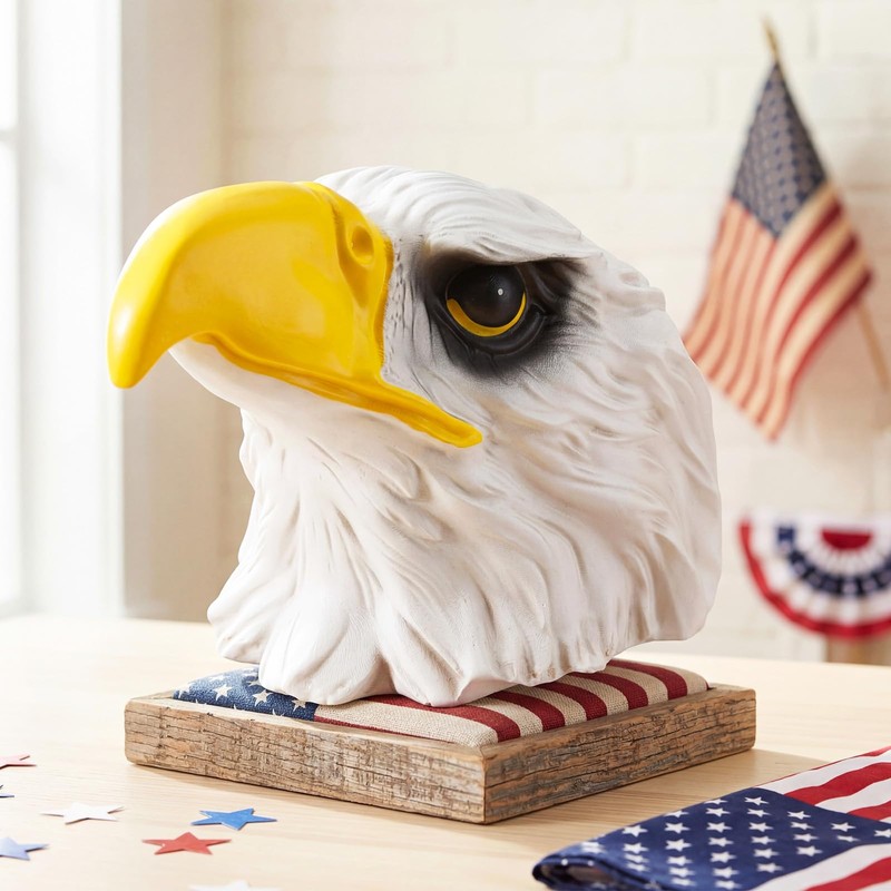 Yerliker 1 Pack Handcrafted Patriotic Eagle Head, 4th of July