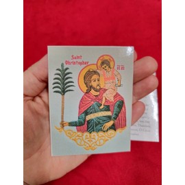 Saint Christopher Laminated Orthodox Prayer Card Set - 10-Pack