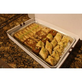 So Sweet Lebanese & French Pastries 3 LB OF ASSORTED SMALL BAKLAVA TRAY OF WALNUT, ALMOND AND PISTACHIOS