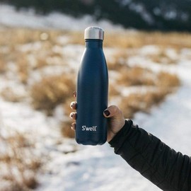 S'well Stainless Steel Water Bottle, 17oz, Blue Suede, Triple-Layered Vacuum Insulated Containers Keeps Drinks Cold for 36 Hours and Hot for 18, BPA Free, Perfect for On the Go