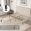VECELO Queen Size Bed Frame with Button Tufted Headboard, Upholstered