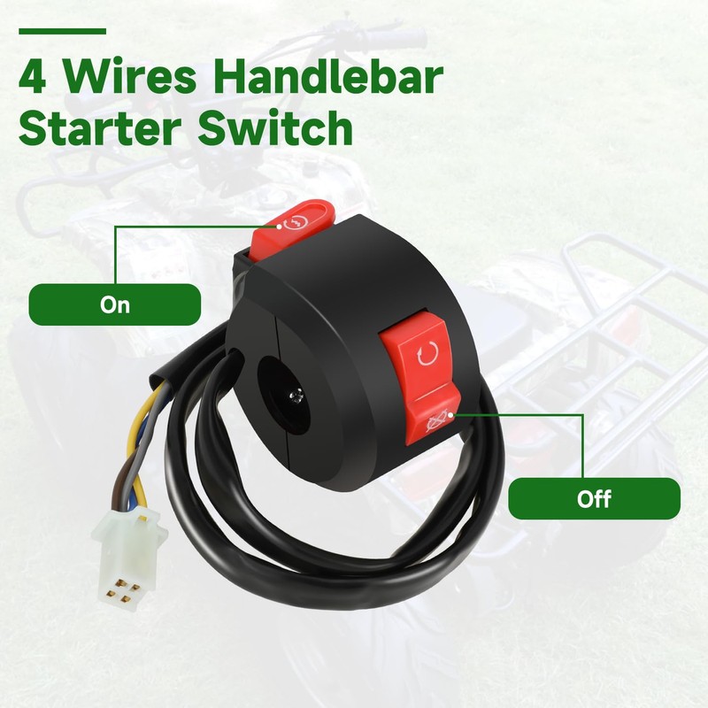 XIKOBY Starter Kill Switch 4 Wire 2 Function Compatible with