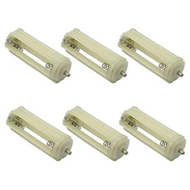 bnafes Cylindrical Battery Holder Battery Storage Case for 3 x 1.5V AAA Batteries Flashlight Torch Beige - (6 Pcs)