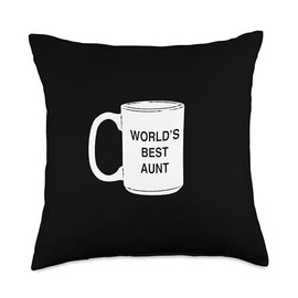 Matching Family Shirt for Women - World's Best Aunt Mug Throw Pillow