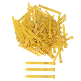 SENECESLI Chicken Leg Rings, 1 to 100 Numbered Chicken Identification Bands Reusable, Clip on Poultry Foot Rings Tags for Duck Chicken Pigeon Goose Gamefowl (Yellow)