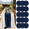 Lykoow 15 Packs Cheesecloth Table Runner - Navy Blue, 10