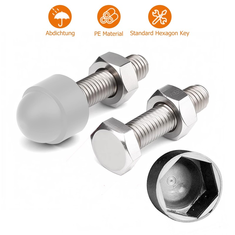 ZWWOGE M8 Protective Caps, Hexagonal, Pack of 30 Cover Caps