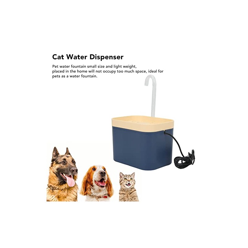 Changor Fuente Agua para Gatos 1,5 L, Material PP, Flujo