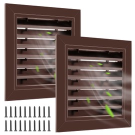 Gisafai 2 Pcs 12" x 12" Gable Vent Aluminum Alloy Wall Vents Shed Attic Vent with Screen Return Air Grill with Screws, for Ventilation Exterior Doors Wall House (Brown)