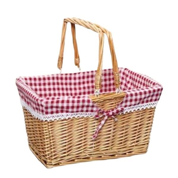 Asdays Picnic Basket, Hand Woven Basket, Wash Rattan, with Carrying
