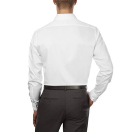 Van Heusen Men's Dress Shirts Fitted Lux Sateen Stretch Solid Spread Collar, White, 16" Neck 32"-33" Sleeve