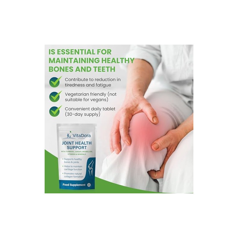 Joint Health Support Supplements with Turmeric, Ginger, Bromelain + Vitamins
