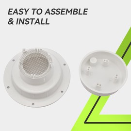 RVMATE RV Vent Cap with Screen, RV Sewer Vent Cap for Roof, White RV Plumbing Cap Replacement for Camper Trailer Motorhome, Fits 1 to 2 3/8" Pipe