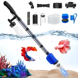 Aquarium Vacuum Gravel Cleaner, 32W 6 in 1 Electric Fish Tank Vacuum Gravel Cleaner,Fish Tank Cleaner for Aquarium Water Changer Sand Gravel Cleaner Remove Dirt Water Shower Water Circulation
