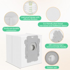 16 Pack Roomba Replacement Parts - Sustainable Vacuum Bags with Leak-Proof, High-Efficiency Filtration, and Extra Large Capacity for 30 Cleanings