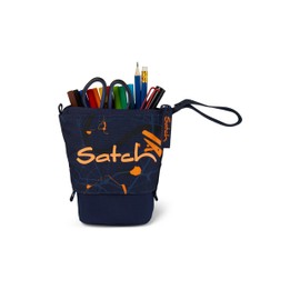 satch Pencil Slider Extra Large with Divider Zip Pocket Pen Holder Set Square Viewing Window for Timetable, Urban Journey - Dark Blue, Casual