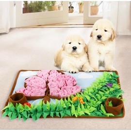 Collar Crush Interactive Dog Snuffle Mat with Squeaker - Engage Your Pup's Senses with a Fun, Enrichment, Entertainment and Stimulating Feeding Experience. Dog Toy Must Haves Size 23.62lx15.74w