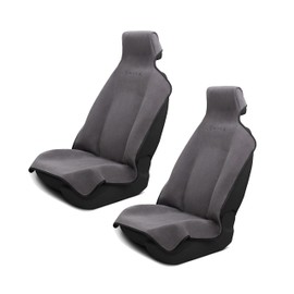 DryvaSeat - Premium Microfiber Towel Car Seat Cover - Waterproof & Sweatproof - Universal Fit, Machine Washable, Non-Slip - Seat Protector for Car, Truck, SUV, Van (Gray, 2 Pack)