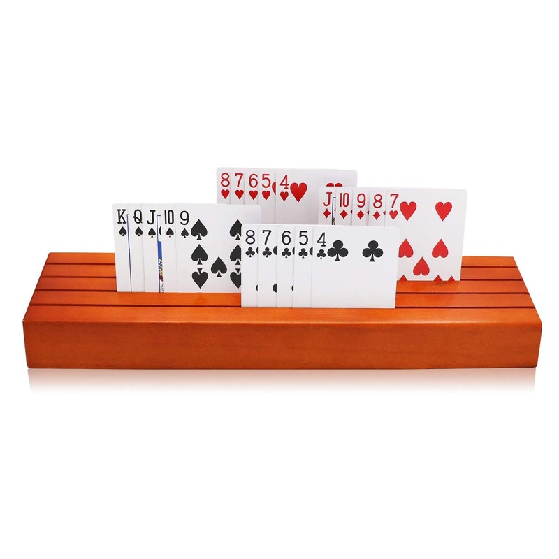 Exqline Wooden Playing Card Holder Set of 2 Solid Card