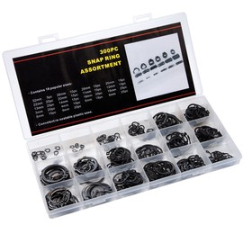 Tunejoy Circlips Carbon Steel C Clip Snap Ring Outdoor Inner Seeger Ring Assortment 18 Sizes 3 mm - 32 mm with Box 300 Pieces