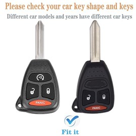 WKEDQAF TPU for Jeep Key Fob Cover Compatible with Dodge Ram 1500 2500 3500 Jeep Wrangler/Patriot/Compass Chrysler Aspen Durango (Black-J-b)