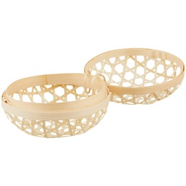 Chidorisangyou Basket, Natural, 5.1 x 5.1 x 3.5 inches (13 x 13 x 9 cm), Bamboo Basket 90-86NA