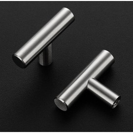 Ravinte 30 Pack Kitchen Cupboard Handles Brushed Nickel Wardrobe Handles 50mm Overall Length T Bar Cupboard Handles Bathroom Handle Furniture Drawer Pulls