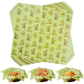 Pineraap 100Pcs Pickle Wax Paper - Funny Green Pickles Deli Food Paper, Green Pickle Parchment Oil Proof Food Basket Liners Wax Sheets for Snack, Sandwich, Food Baking, Picnic Dessert, 11.8” x 11.8”
